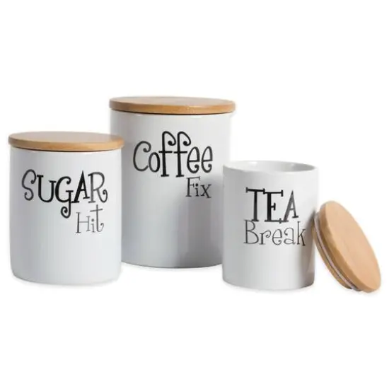 DII&reg; Coffee, Sugar & Tea Ceramic Canister Set Aqua {2}
