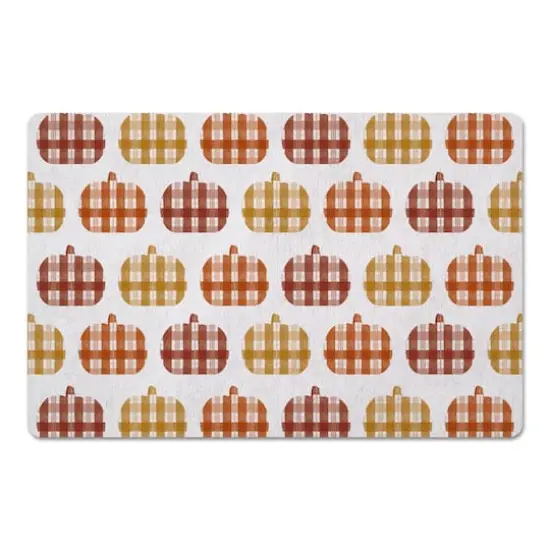 Plaid Pumpkins Floor Mat {1}