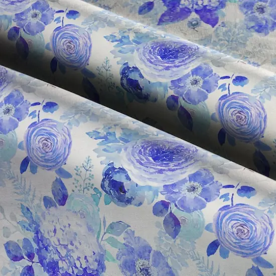 Suzanne Nicoll Blue Peacock Floral Cotton Fabric {4}