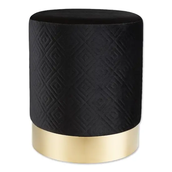 16.5" Black Velvet Stool {1}