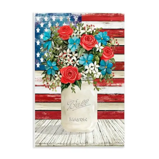 Stupell Industries Americana Flag Festive Bouquet Wall Plaque Art {1}