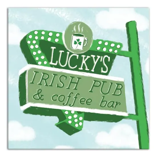 Lucky's Irish Pub & Coffee Bar Canvas Wall Art {1}