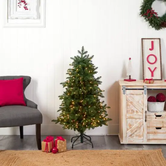 4ft. Pre-Lit South Carolina Fir Artificial Christmas Tree, Clear Lights {10}