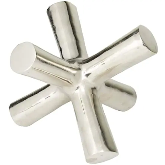 10.5" Silver Aluminum Jack Abstract Sculpture {1}