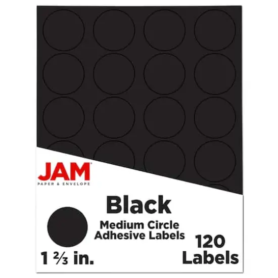 JAM Paper Circle Label Stickers Black {1}