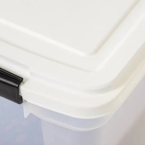 IRIS Clear, White, Black, Dark Gray 55qt. Food Container With Sealed Top & Scoop {6}