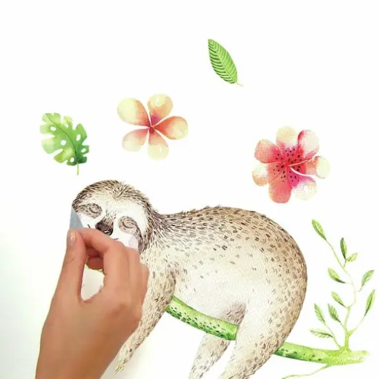 RoomMates Lazy Sloth Peel & Stick Giant Wall Decals {5}