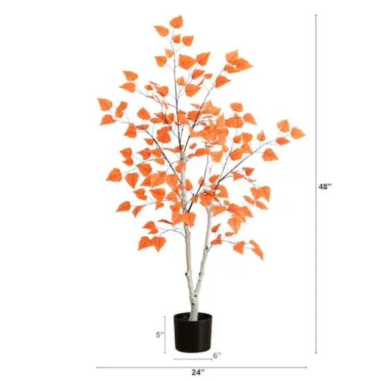 4ft. Autumn Paper Birch Artificial Fall Tree {3}