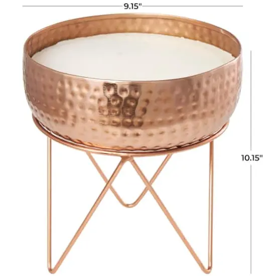 Vanilla Marshmallow Scented 4-Wick Candle in Copper Tripod Bowl {6}