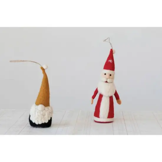 Hello Honey&reg; 9.5" Multicolor Wool Felt Santa Ornament {3}