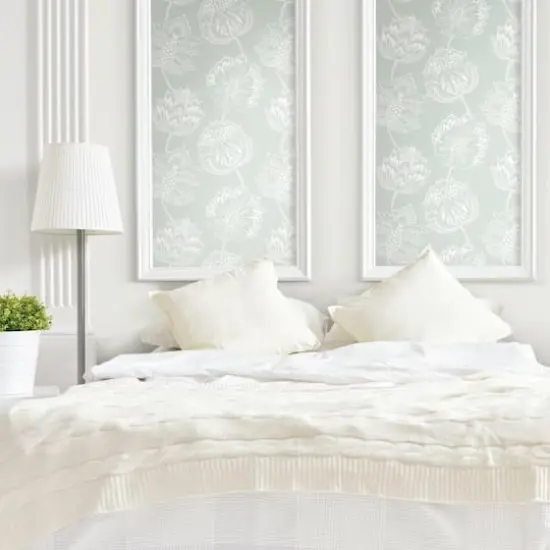 RoomMates Batik Jacobean Peel & Stick Wallpaper Green and White {6}
