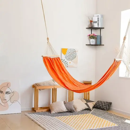 Rustic Brown 2-Tier Floating Corner Shelf {7}