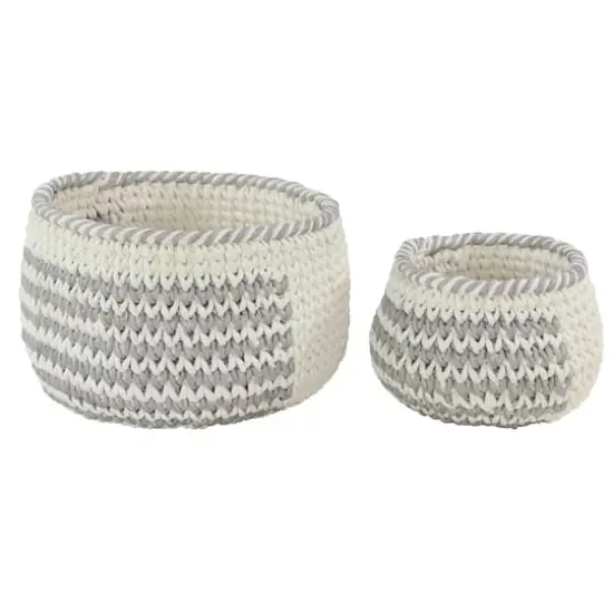 Gray Polyester Country Storage Basket Set {1}