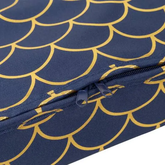 Honey Can Do Golden Scallop Print Stemware Storage Box Set {9}