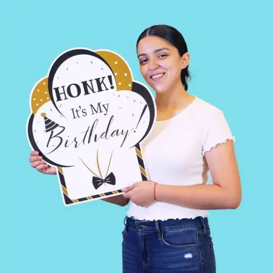 Kate Aspen&reg; Black & Gold Birthday Yard Sign Set {7}