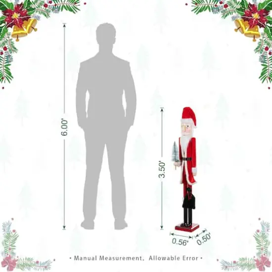 Glitzhome&reg; 42"H Wooden Christmas Santa Nutcracker {9}