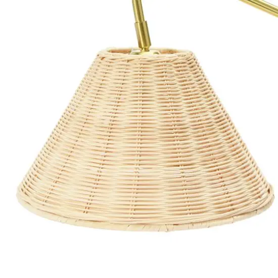 Hello Honey&reg; Rattan & Metal Wall Sconce Brushed Brass {11}