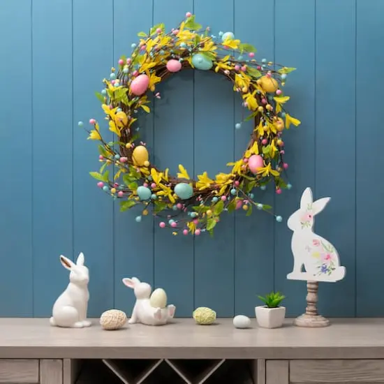 Glitzhome&reg; 22" Easter Egg Wreath {4}
