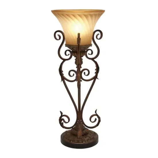 Set of 2" Brown Metal Mediterranean Uplight, 30" {1}