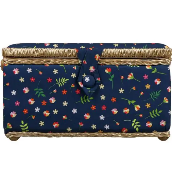 SINGER&reg; Ditsy Floral Print Large Sewing Basket with Matching Zipper Pouch {5}