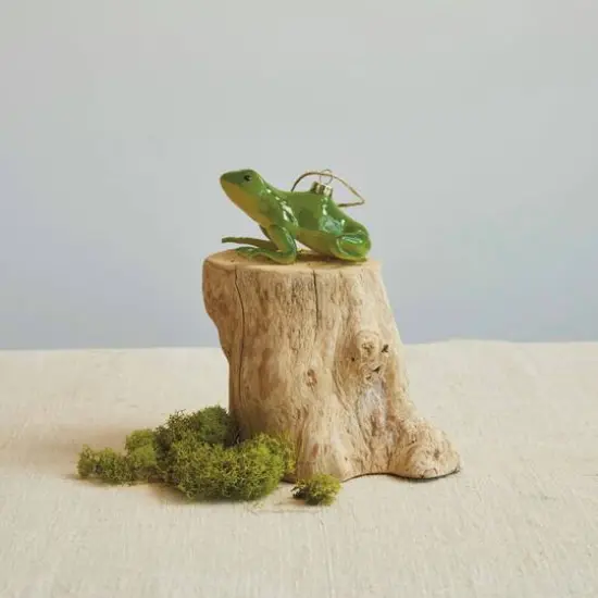 Hello Honey&reg; Green Hand-Painted Glass Frog Ornament {3}