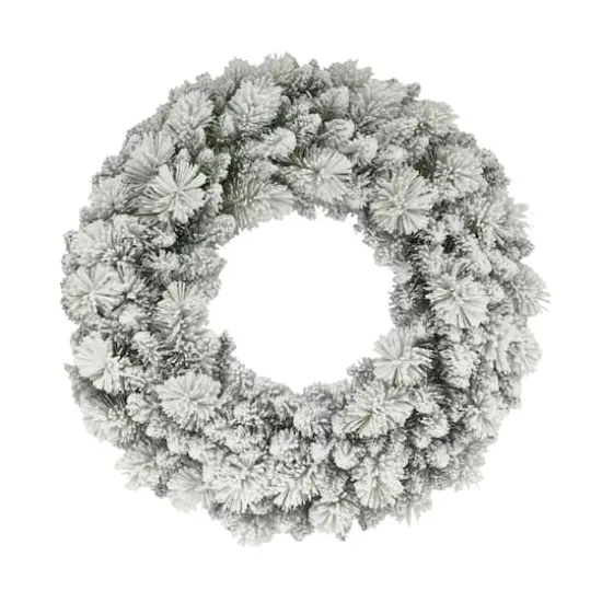 32" Flocked Spruce Wreath {1}