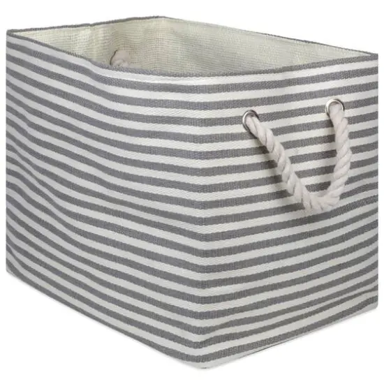DII&reg; Medium Pinstripe Rectangle Woven Paper Storage Bin Aqua {2}