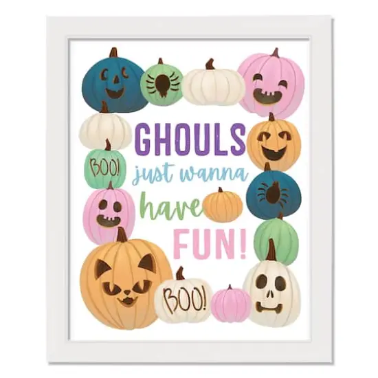 Ghouls Just Wanna Have Fun White Framed Print Wall Art {1}