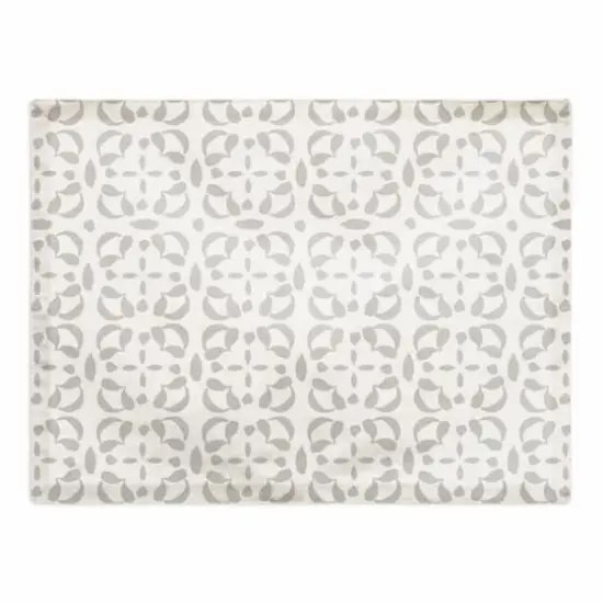 Intricate Circle Stack Cotton Twill Placemat Gray {1}