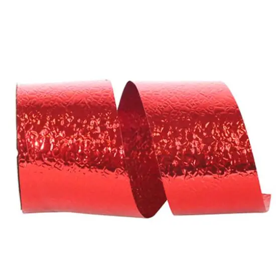 JAM Paper 1.875" x 25yd. Metallic Cracked Ice Ribbon Silver {2}