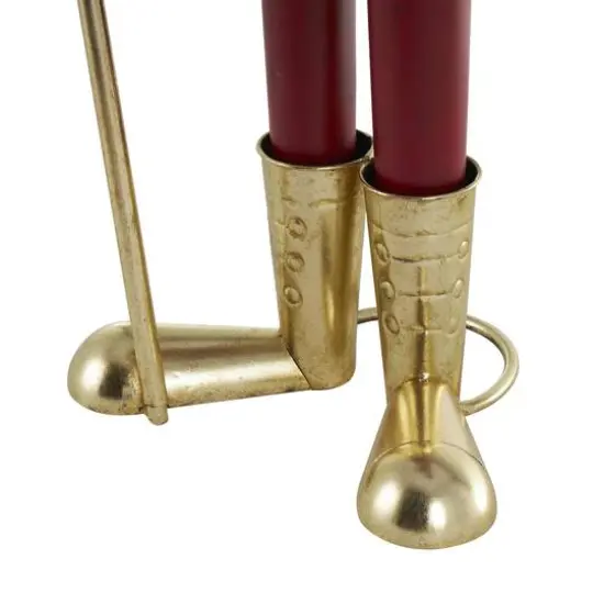 52.5" Red Standing Nutcracker with Drum Metal Sculpture {5}