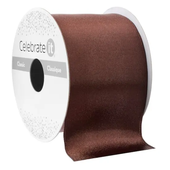 2.5" x 10yd. Brown Wired Ribbon by Celebrate It&trade; Classic {1}
