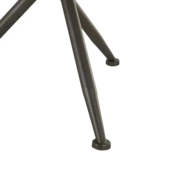 22.25" Brass Metal Round Accent Table with Wooden Framed Glass Tabletop {6}