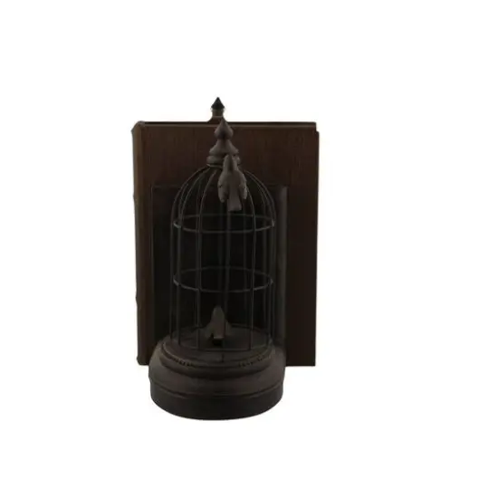 Black Metal Farmhouse Birdcage Bookends Set {6}
