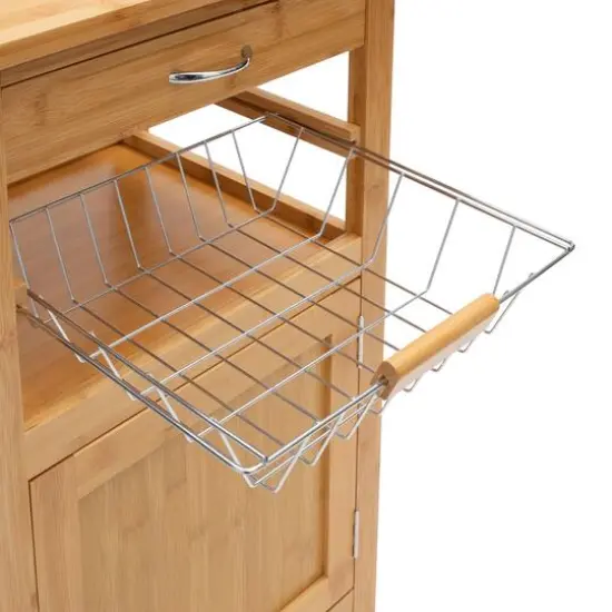 Organize It All Bamboo Rolling Kitchen Cart {8}