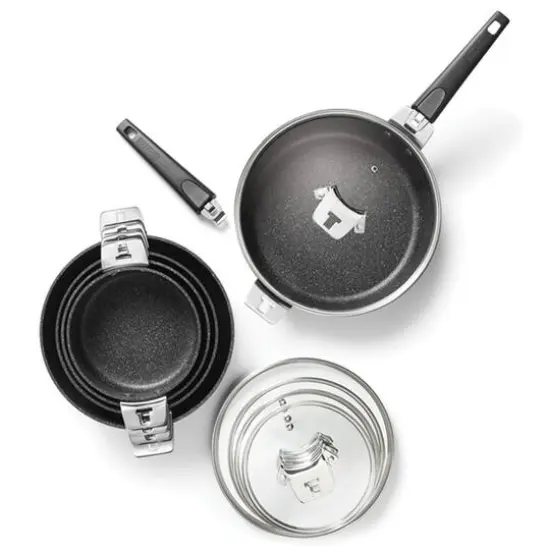 THE ROCK by Starfrit 12-Piece Space-Saving Set With T-Lock Detachable Handles {4}