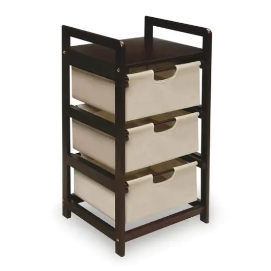 Badger Basket 3 Bin Hamper/Storage Unit Espresso/Ecru {1}