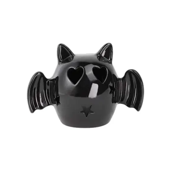 6.5" Black Bat with Heart Eyes LED Ceramic Tabletop D&eacute;cor by Ashland&reg; {1}
