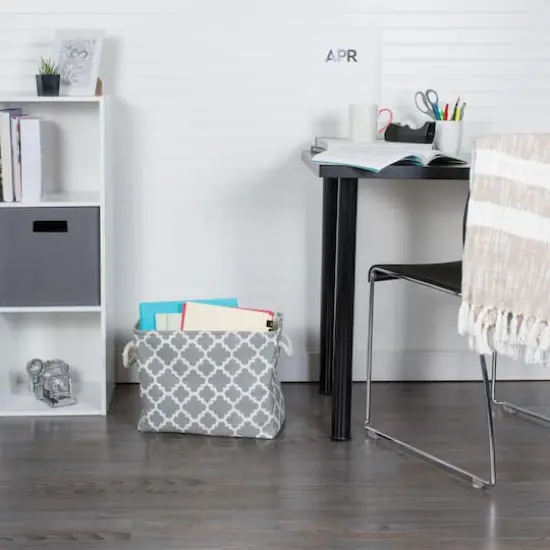 DII&reg; Small Rectangle Lattice Polyester Bin Gray {6}