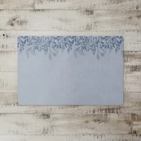 Floral Banner Floor Mat Blue {3}