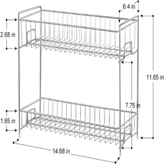 NEX&trade; Silver 2-Tier Standing Rack Countertop Storage Organizer {3}