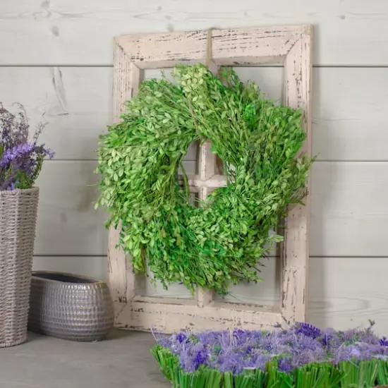 15" Green Foliage Artificial Spring Wreath {3}