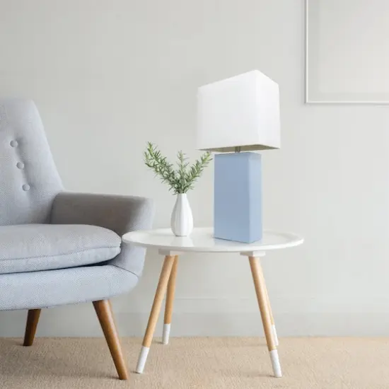 Lalia Home Lexington 21" Leather Home D&eacute;cor Table Lamp Periwinkle {6}