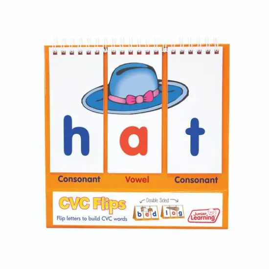 Junior Learning&reg; Consonant-Vowel-Consonant Educational Flip Card Set {3}