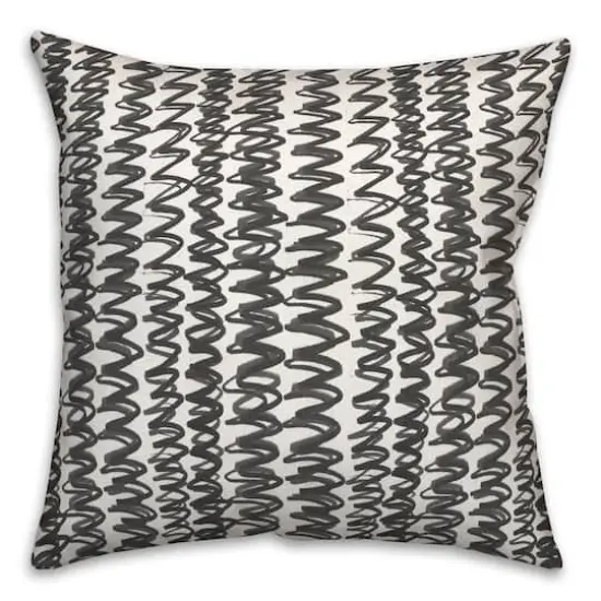 18" Squiggles Throw Pillow Black {1}