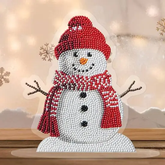 8" x 7.75" Snowman Diamond Art Table Topper Kit by Make Market® {4}