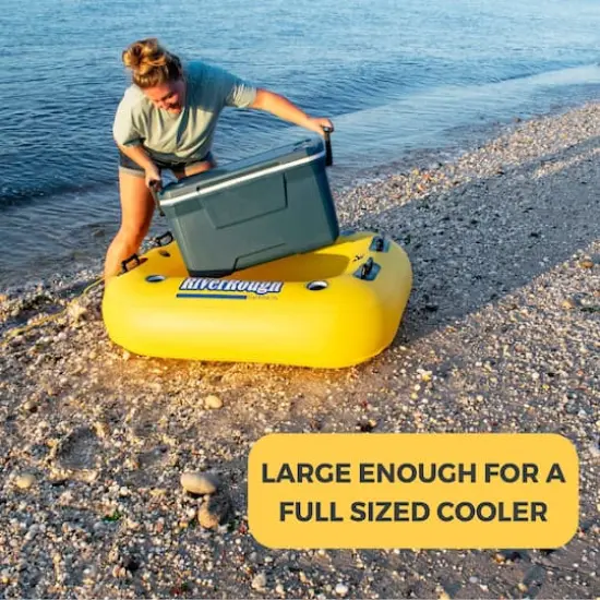 55" Inflatable Yellow & Black Swimming Pool Cooler Raft Float {3}