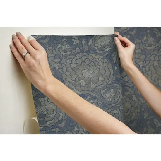 RoomMates Zen Dahlia Peel & Stick Wallpaper Blue {11}