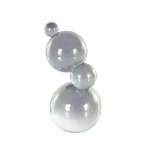 8" Stacked Orbs Decorative Glass Sculpture Clear {7}
