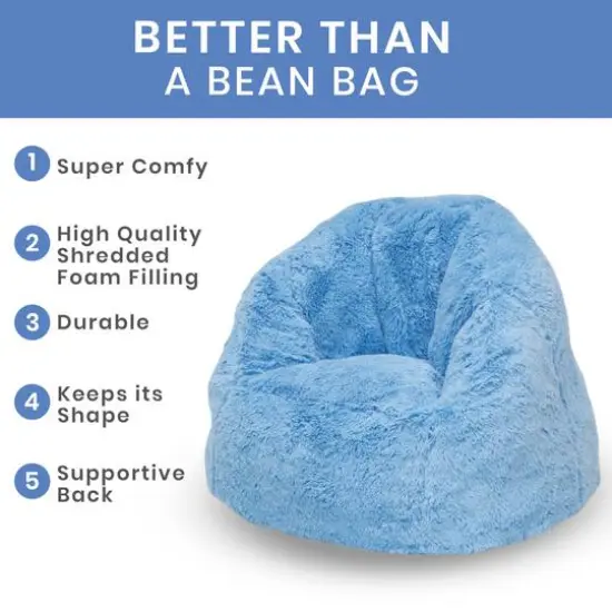 Delta Children 21" Cozee Fluffy Chair Blue {4}